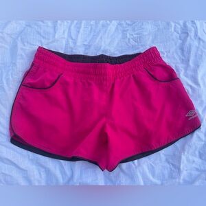 Umbro Pink Shorts with Black Waistband